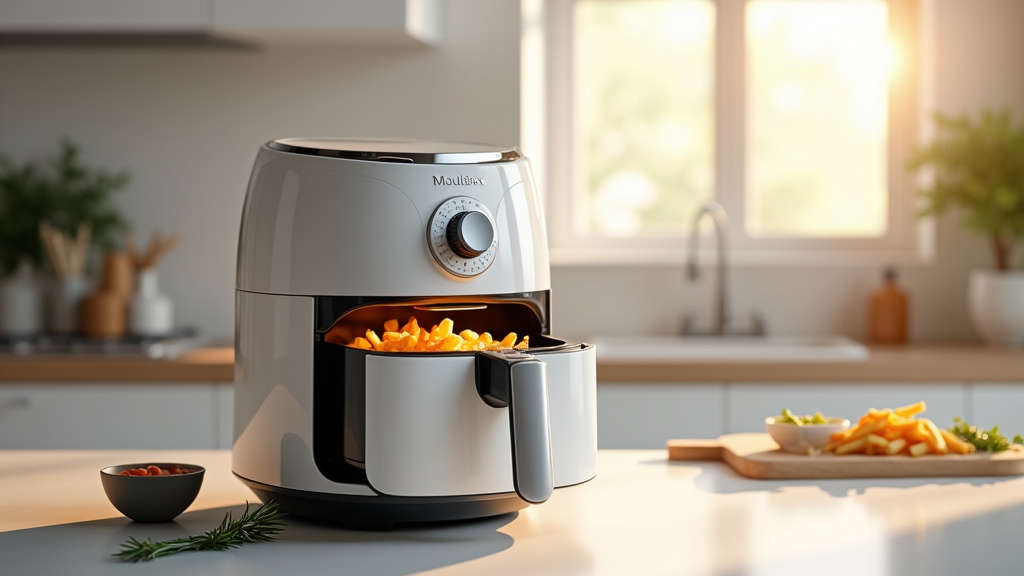Gamme d'Air Fryers Moulinex sur une étagère de magasin