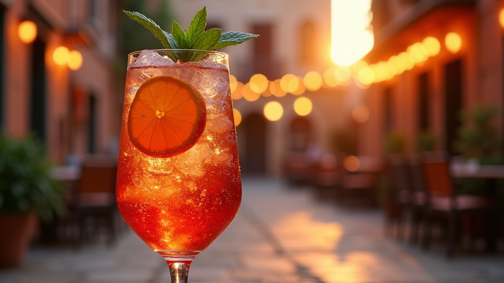 Différents types de glaçons et agrumes pour préparer l'Aperol Spritz