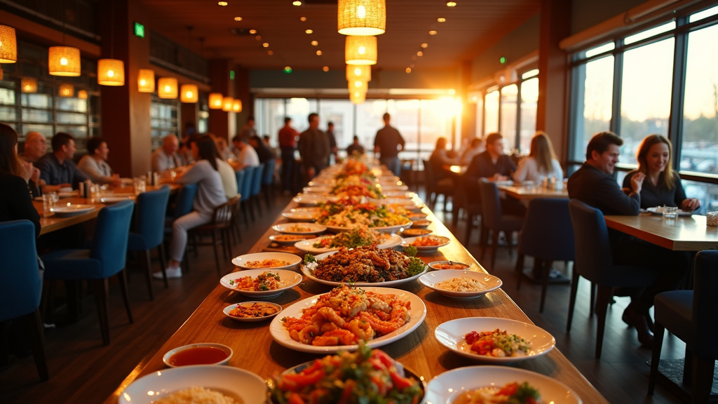 Buffet à volonté de l'Oceanic avec plats asiatiques et fruits de mer