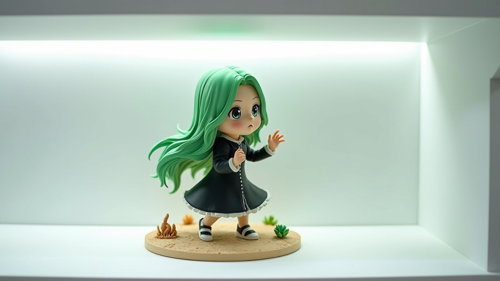 Collection de figurines Nelliel Tu Odelschvank montrant différentes versions du personnage