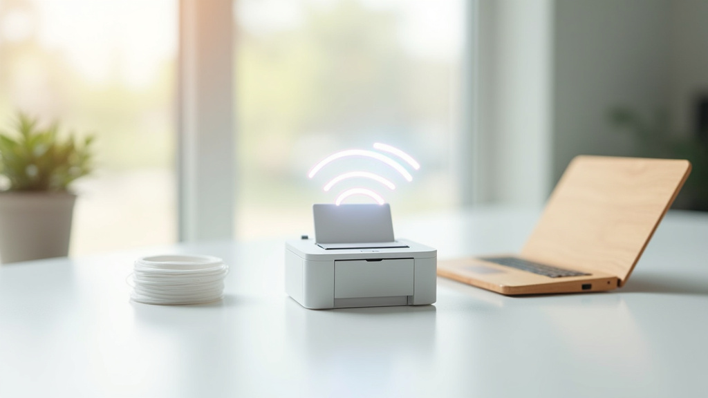 Configuration d'une imprimante scanner Wi-Fi dans un bureau moderne