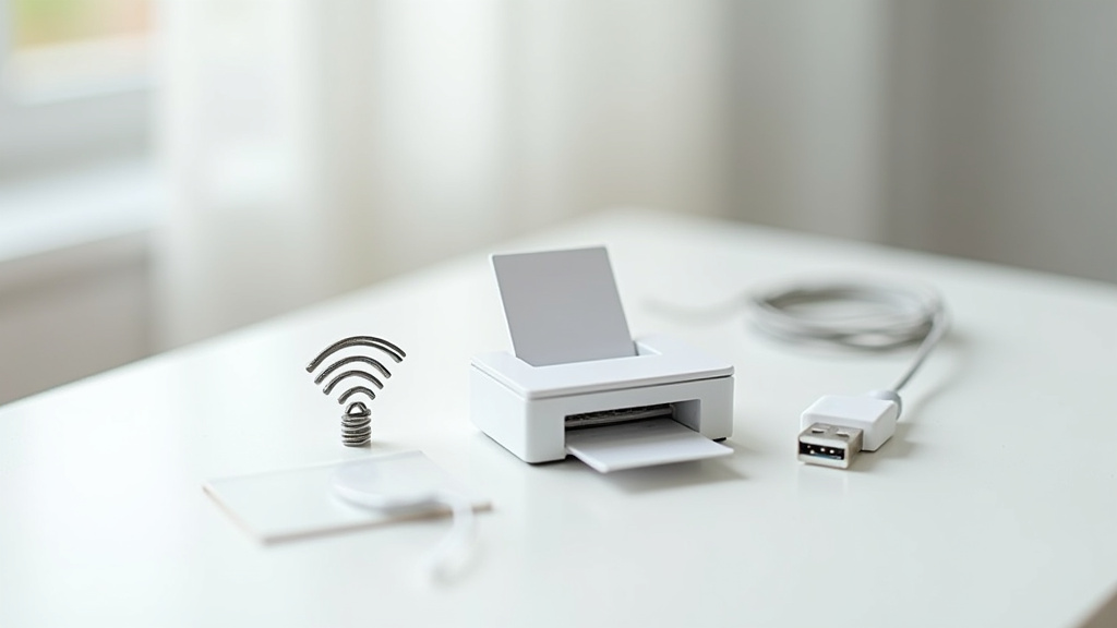 Imprimante scanner Wi-Fi moderne sur un bureau de travail