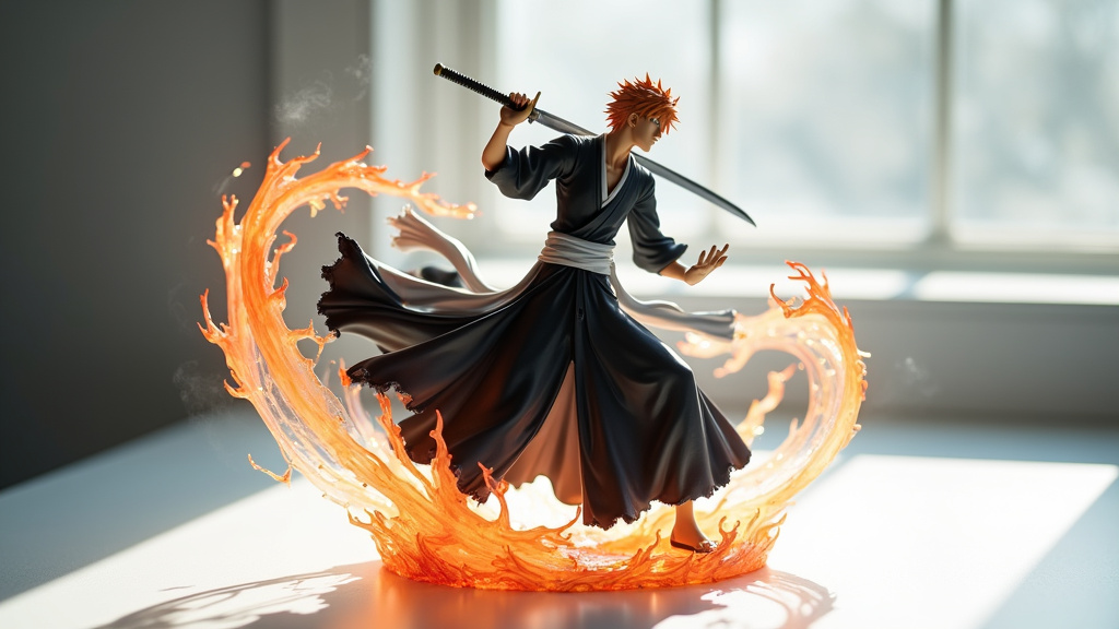 Présentation de figurines Bleach dans une boutique spécialisée