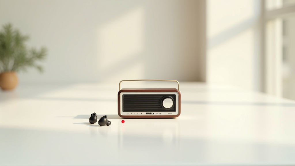 Personne utilisant un ordinateur portable pour convertir une vidéo YouTube en MP3, avec des icônes de musique et de téléchargement