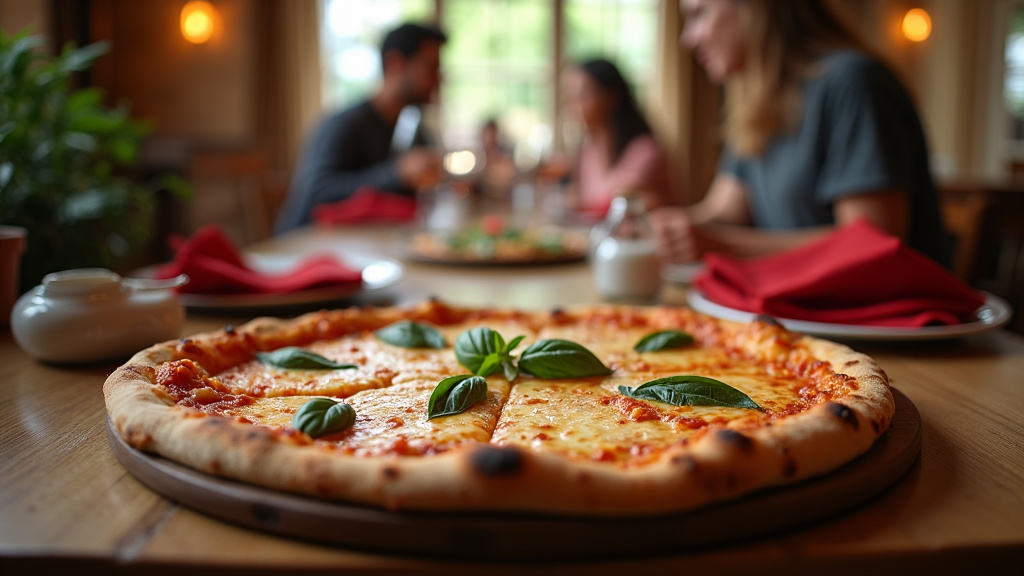 Restaurant Del Arte avec tables décorées et serveurs souriants