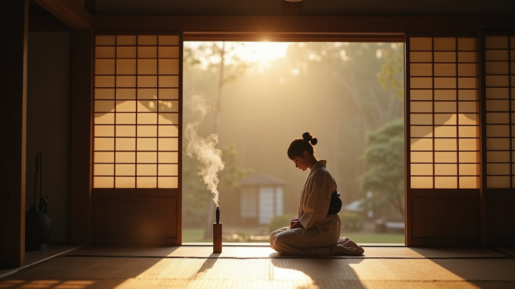 Illustration de l'art de vivre japonais avec des éléments de décoration traditionnelle