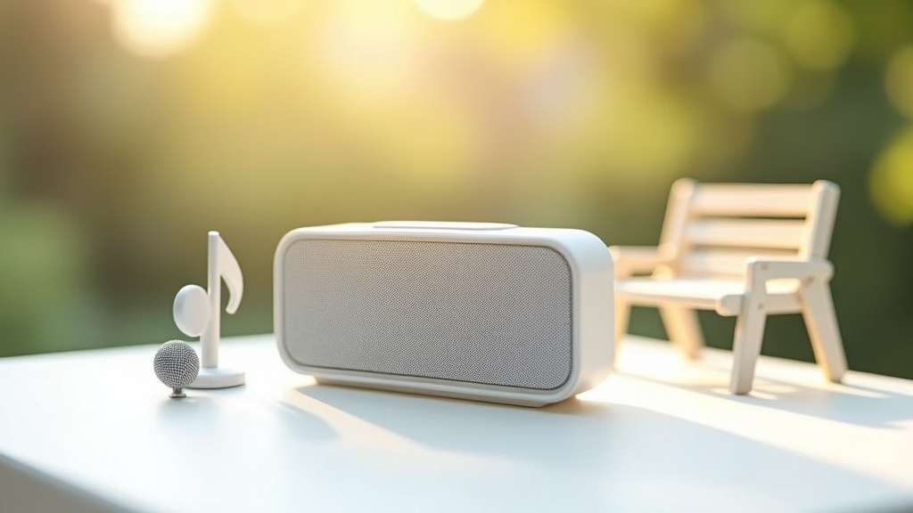 Deux modèles d'enceintes Boost posés côte à côte sur une table en bois