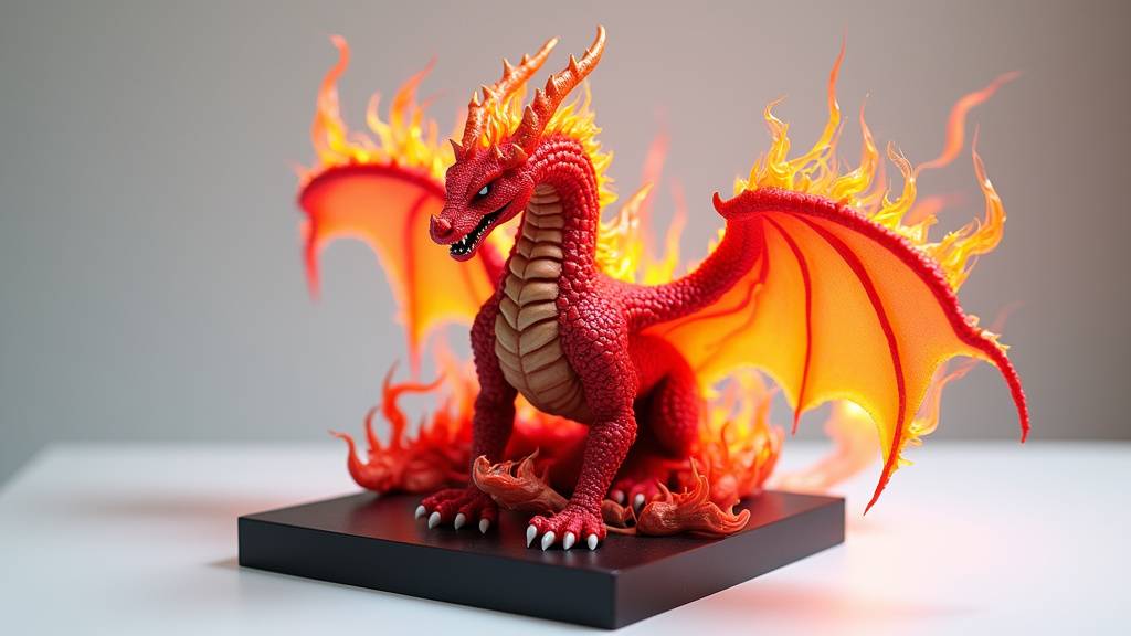 Détail des flammes bleutées caractéristiques de Dracaufeu Gigamax