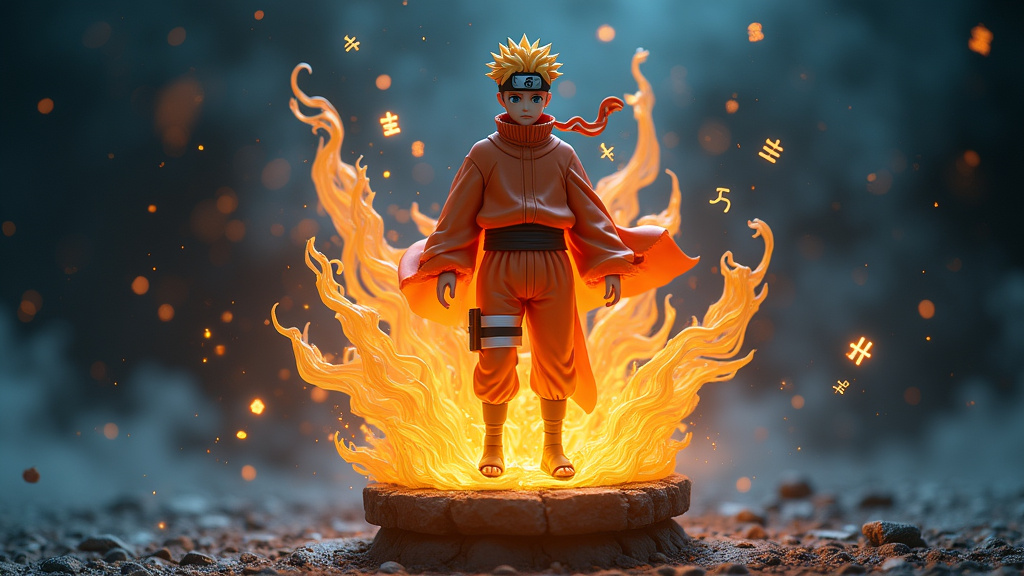 Figurine Naruto Ermite Rikudo en position de combat avec les yeux Rinnegan activés