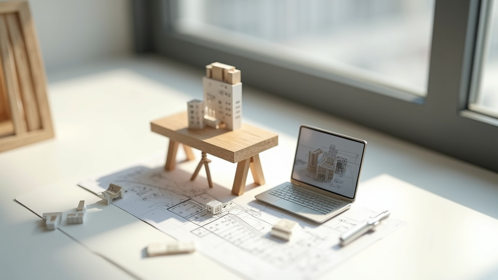 Un jeune architecte travaillant sur SketchUp Free sur son ordinateur portable