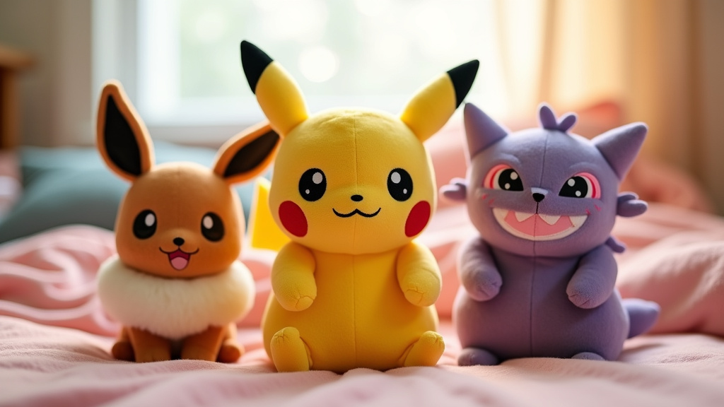 Peluche Pikachu classique sur un canapé
