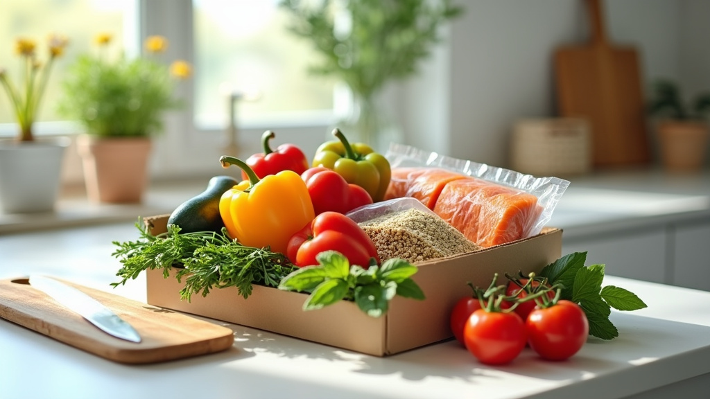 Boîte de Quitoque avec ingrédients frais et recettes détaillées
