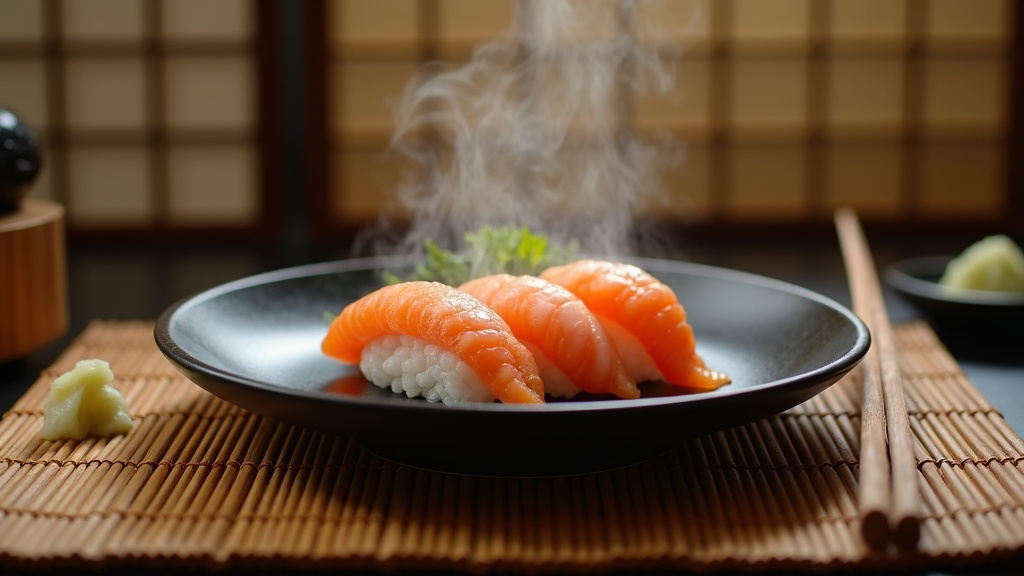 Assiette de sushis variés préparés à Yoyoshi Saran